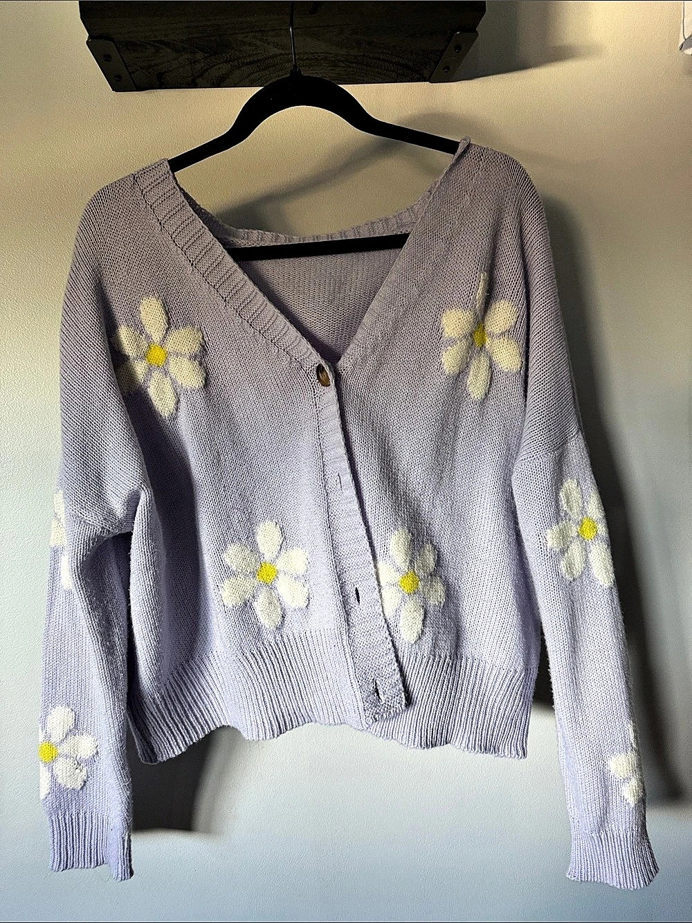 Floral Cardigan in Purple & Yellow Like New